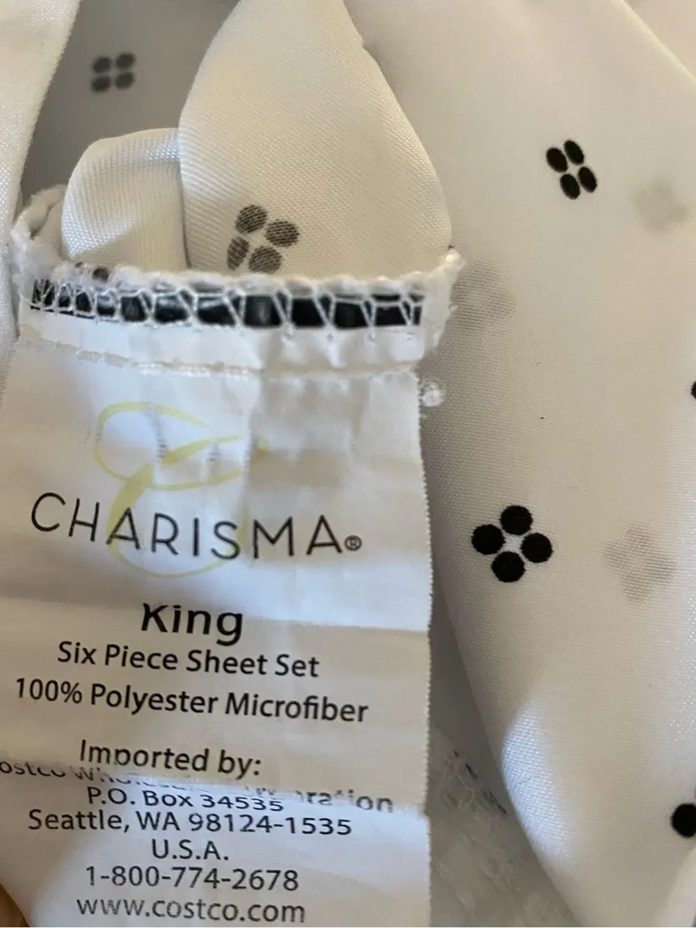 Charisma White King pillowcases with Black Dot Clusters